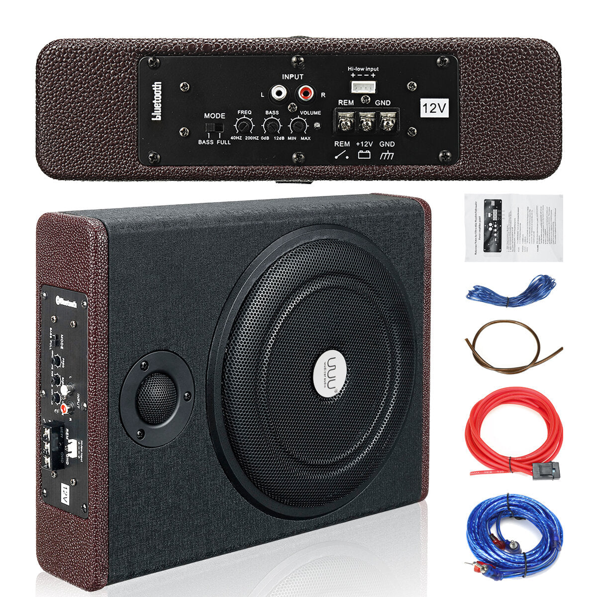 Ultra-thin Car Seat Subwoofer Car Active Subwoofer Audio Speaker Amplifier 10 Inches