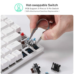 84 Keys Triple Mode Mechanical Gaming Keyboard Connection Wireless Bluetooth 5.0 2.4Ghz