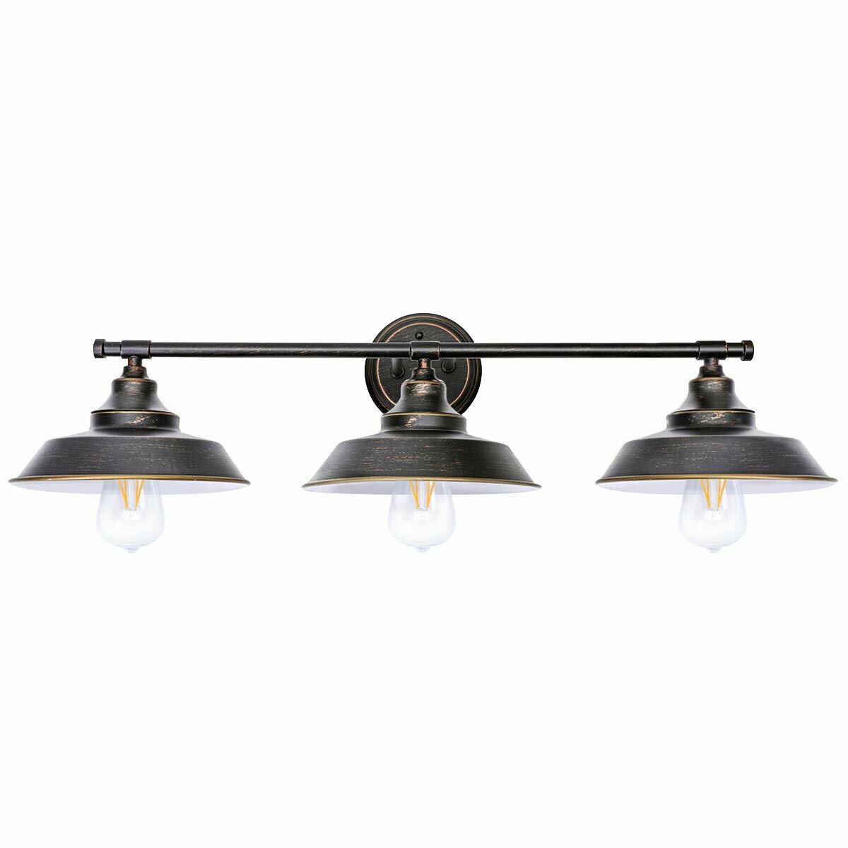 Loft Iron Sconces Indoor Modern Shade 3-head Wall Lamp Light