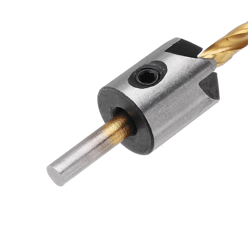 4pcs 3mm-6mm 5 Flute Countersink Drill Bit Chamfer Reamer Set