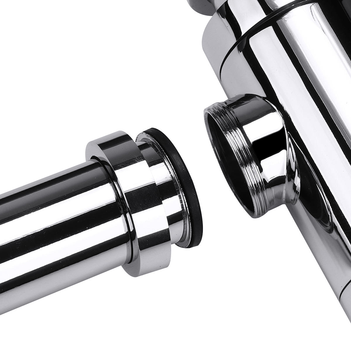 Standard 1-1/4'' Chrome Brass Round Bottle Waste Trap P-Trap Bathroom Basin Sink Pipe Cleaner