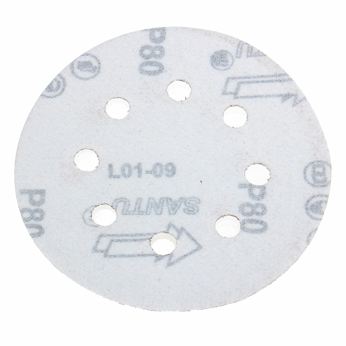 50pcs 5 Inch 8 Hole Sandpaper 80/120/180/240/320 Grit Sanding Disc Polishing Tool