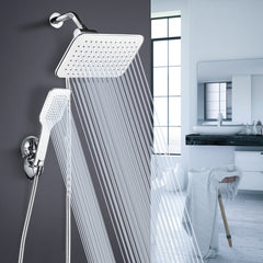 6Pcs 8 Inch Rainfall Shower Head Setting Large Angle-adjustable Set