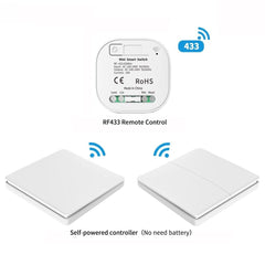 Wifi Remote Control Switch No Battery Self-Powered Waterproof Light Switch AC 85V-240V 60HZ/50HZ 16A RF433Mhz