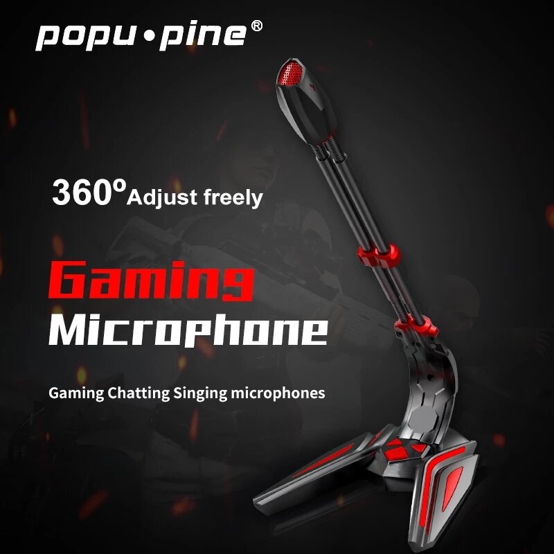 Computer Gaming 360 Sound Collection Microphone USB 3.5mm Studio Speech Omnidirectional Wired for PC Desktop Recording Chatting