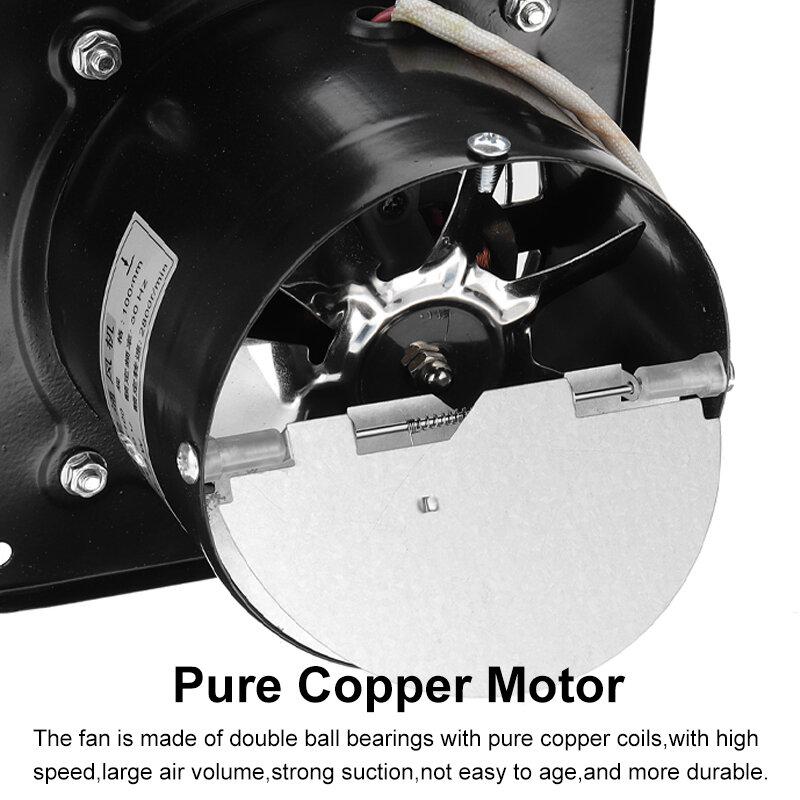 8 Inch Black Shell Stainless Steel Fan Blade High-speed Silent Exhaust Fan