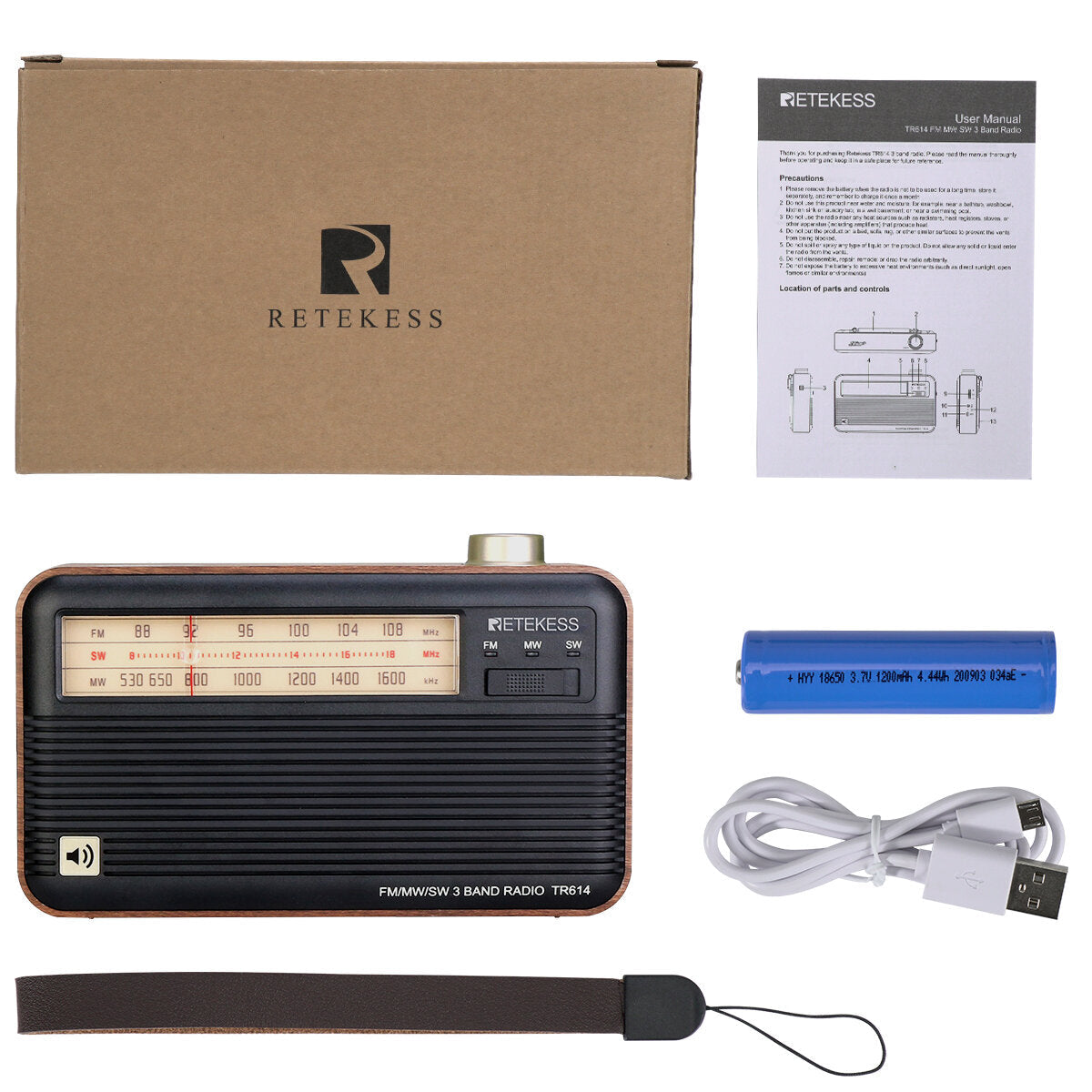 FM MW SW 3 Band Wood Radio Grain Retro Older