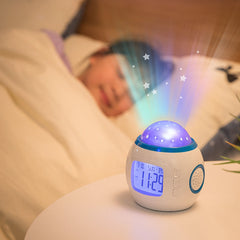 Night Light Projector LED Lamp Bedroom Digital Alarm Clock With Music for Kids