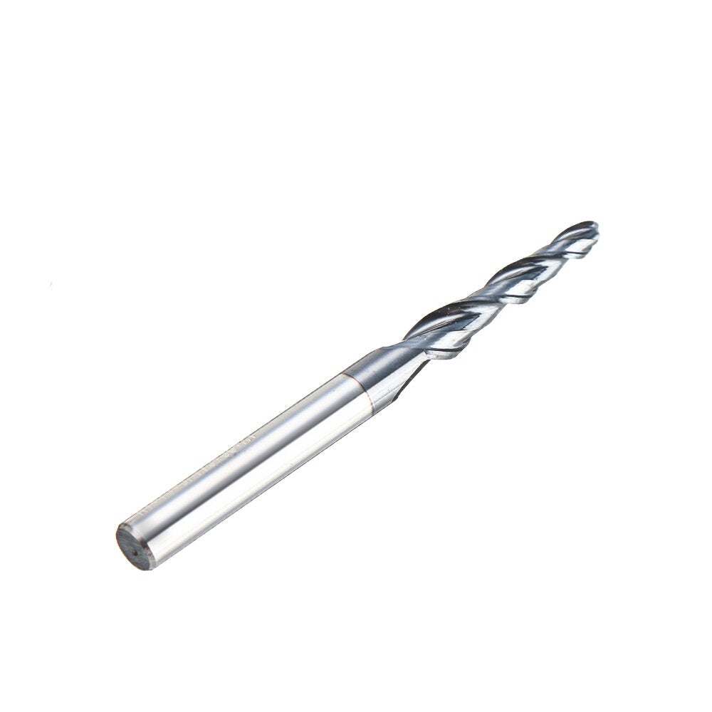 10PC 3.175mm Shank Solid Carbide Engraving Bit Ball Nose with Single Flute Spiral and Flat Bottom CNC Router Bit Wood Milling Cutter