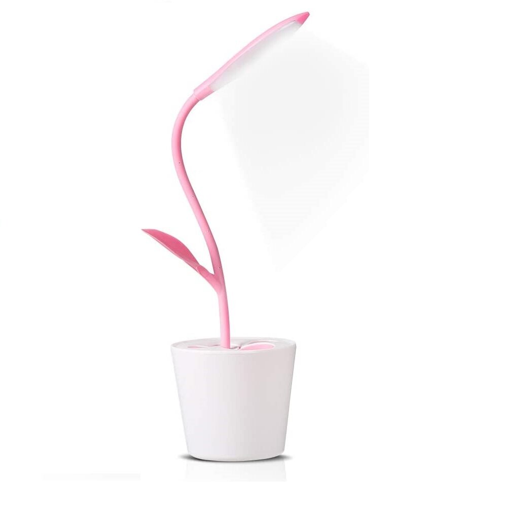 LED Table Light USB Rechargeable 3 Level Dimmer with Touch-Sensitive Switch Reading Lamp, Pencil Holder Decoration