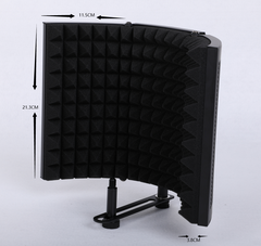 5 Panel Foldable Studio Microphone Isolation Shield Recording Sound Absorber Foam Support Bracket