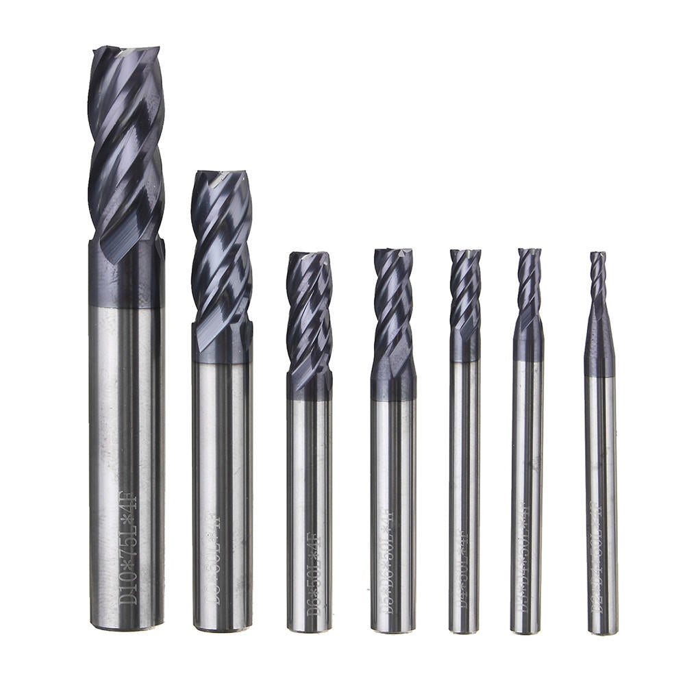 2/3/4/5/6/8/10mm Milling Cutter Tungsten Steel Coated 4 Flutes End Mill CNC Tool