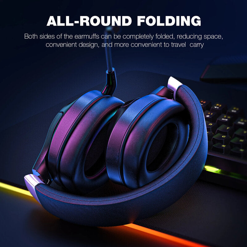 Gaming Headset RGB Light Wired Headphones With Microphone Stereo Earphones for Xbox One Headsets Gamer for PS4 PC