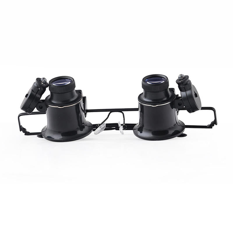20x LED Double Eye Magnifier Jewelry Watch Repair Tactical Hunting Riflescopes