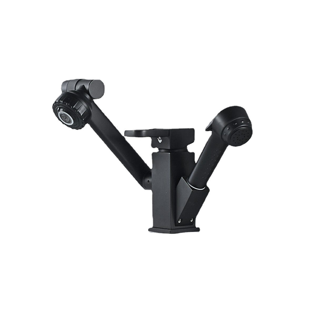 Bathroom Faucet Pull-Out Sink Adjustable and Rotatable with Sprayer Two Flow Modes Modern Lavatory Basin