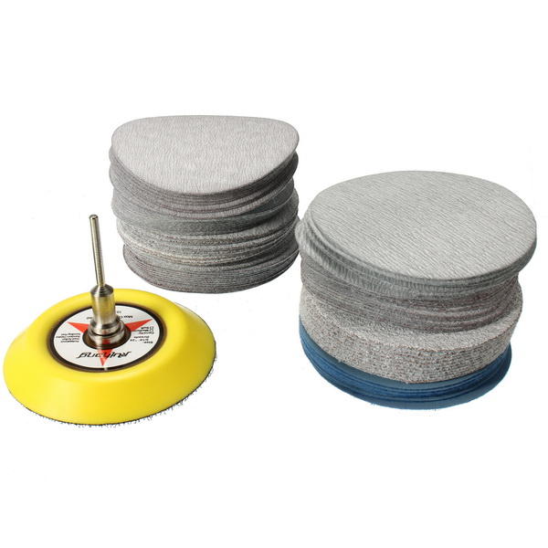 2/3 Inch Hook and Loop Sanding Pad 3mm Shank with 80pcs 80 to 7000 Grit Sand Paper