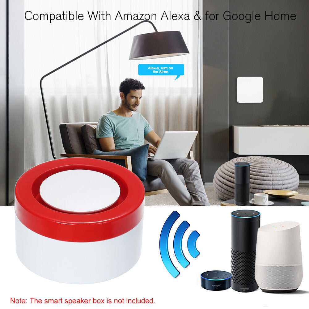 Wireless WIFI Gateway Host & Siren 2 in 1 Wifi Smart Security Alarm System Door Sensor PIR Motion Sensor APP Control,433MHz
