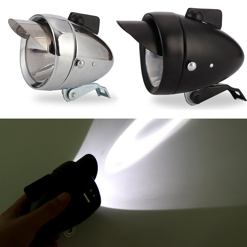 750LM LED Bike Bicycle Retro Vintage Headlight High Brightness Cycling Front Light