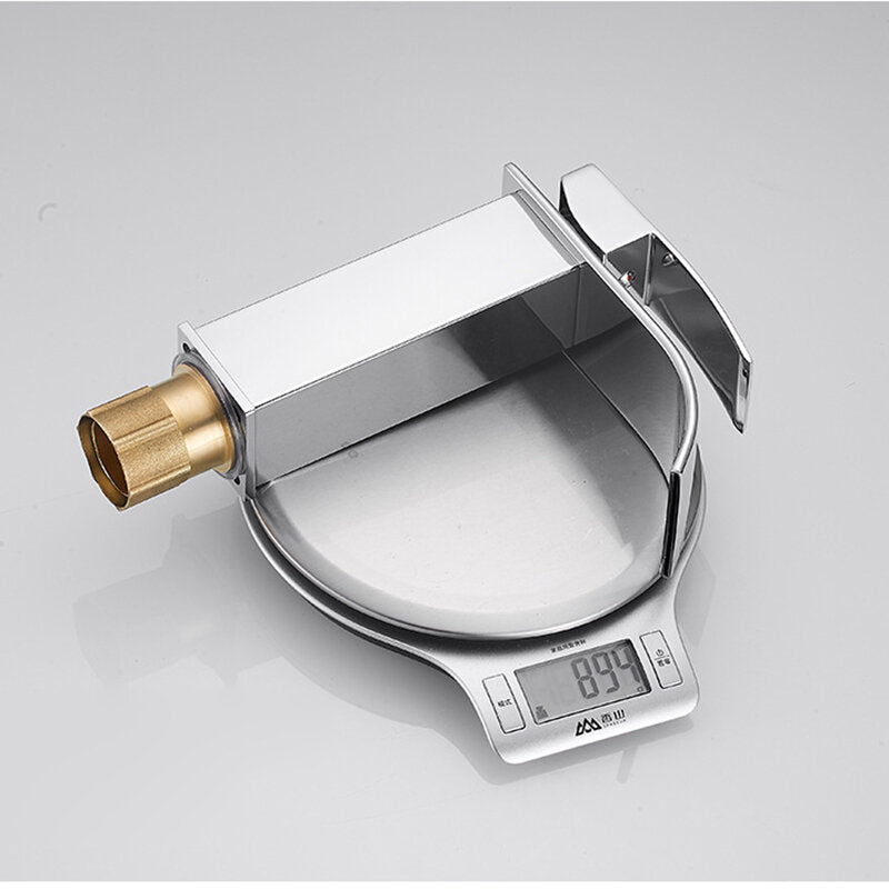 Waterfall Plating Bathroom Basin Faucet Single Lever Hole Hot And Cold Washing Tap