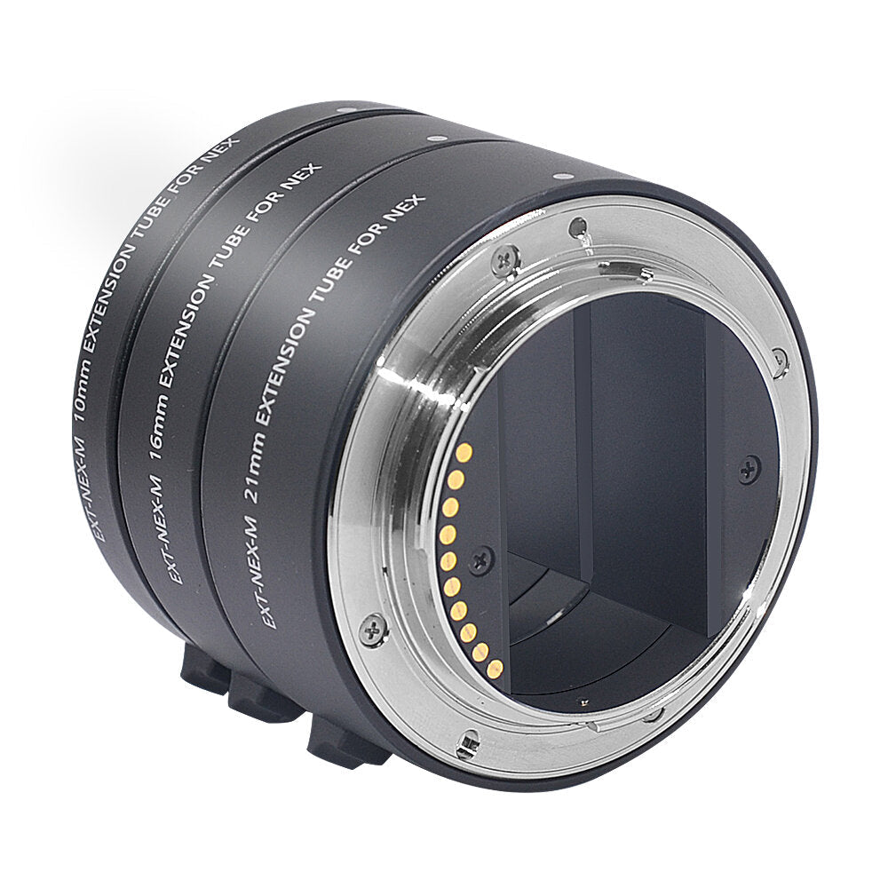 10mm 16mm 21mm E-Mount Metal Auto Focus Macro Extension Tube Ring for Sony A7 A7II A7III A7SII A6000 A6300 A6500 NEX 5 Mirrorless Camera Adapter Ring