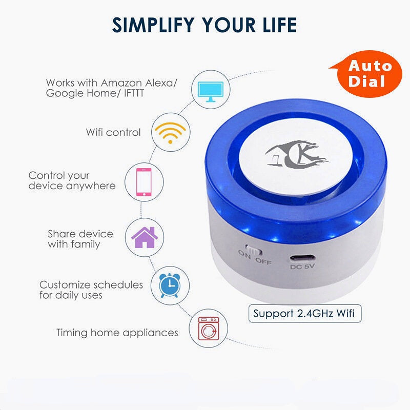 WiFi Sound and Light Alarm Tuya Smart Life APP Control Light Sound Siren For Alarm System Work with Amazon Alexa Google Home IFTTT