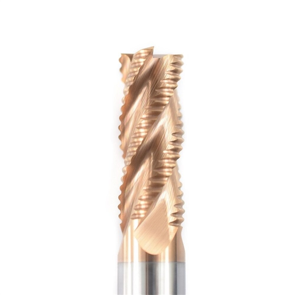 1pc 4-Blade Cemented Carbide Coarse Leather Milling Cutter With Bronze Coating