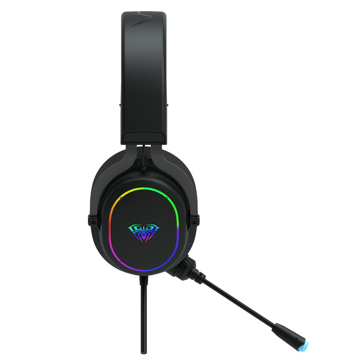 Gaming Headset 3.5mm Wired 50mm Driver RGB Light Bass Stereo Surround Sound Lightweight Headset with Microphone for Computer Laptop PC Gamer