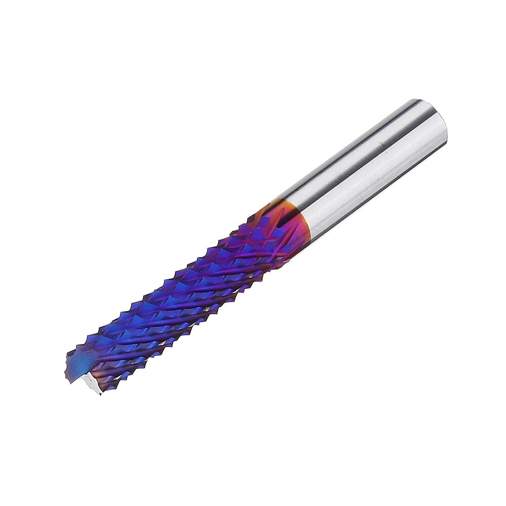 6mm Shank 25mm Tungsten Carbide Milling Cutter Blue Nano Coated End Mill
