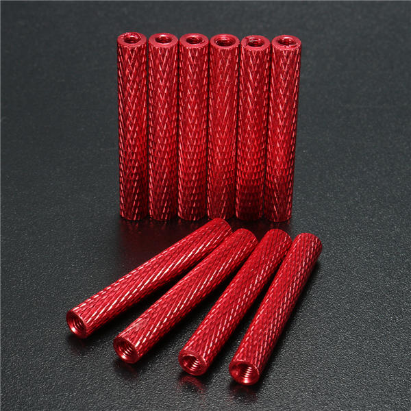 M3AS8 10Pcs M3 35mm Knurled Standoff Bolt Aluminum Alloy 6061 Anodized Spacer Multicolor