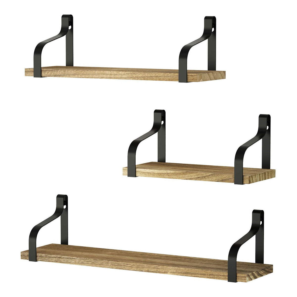 3-Piece Multifunctional Wall Shelf Floating Storage Rack Shelves for Living Room Bedroom Office