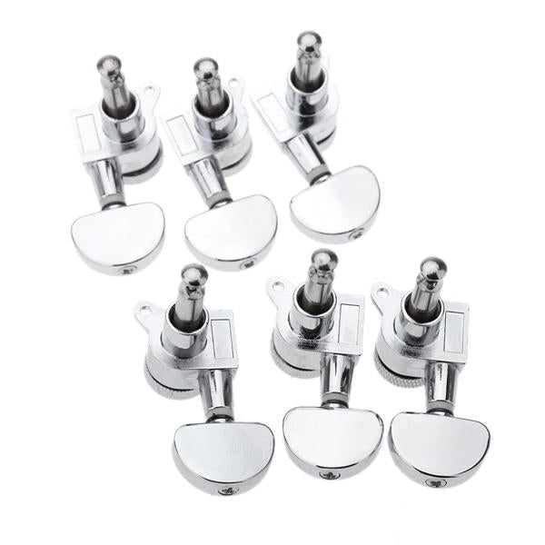 Chrome Silver Lock Guitar Tuning Pegs Tuning Heads 3R 3L For Electric Acoustic Guitar