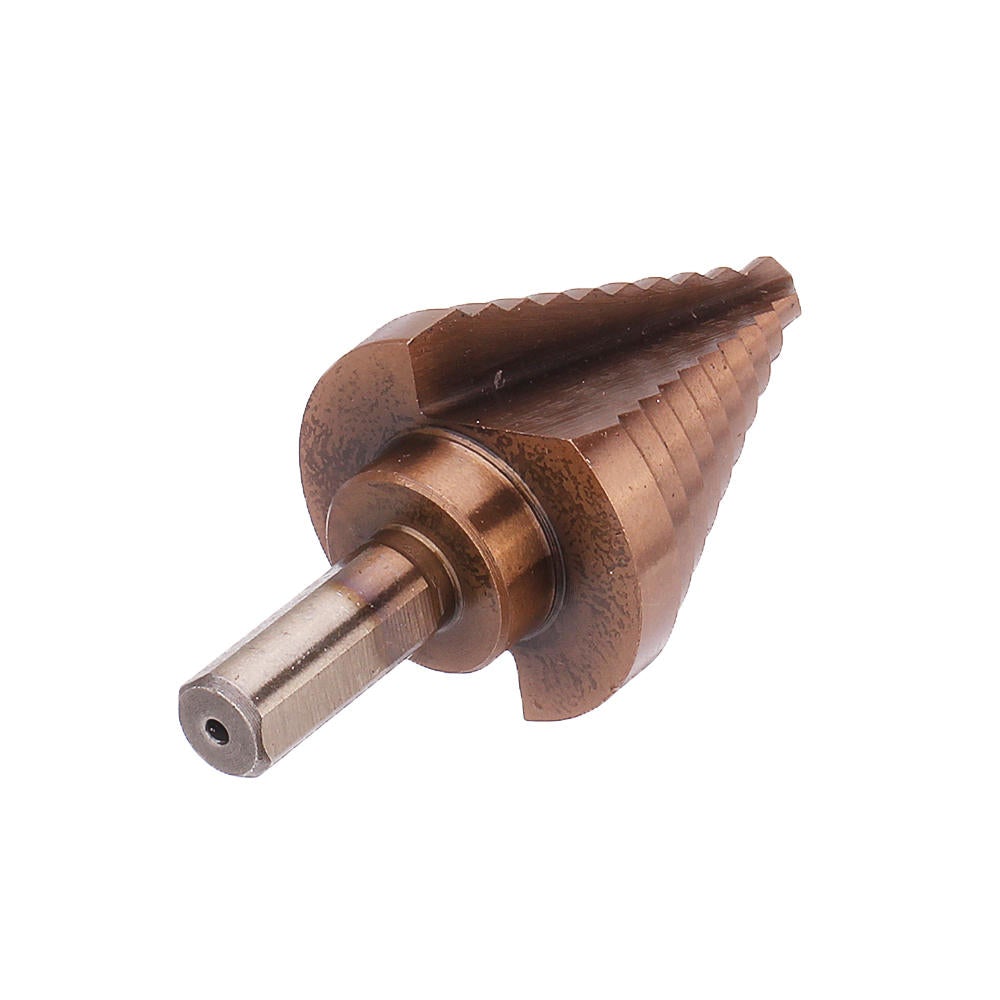 6Pcs HSS Bronze Coated Step Drill Bit With Center Punch Set Hole Cutter Drilling Tool