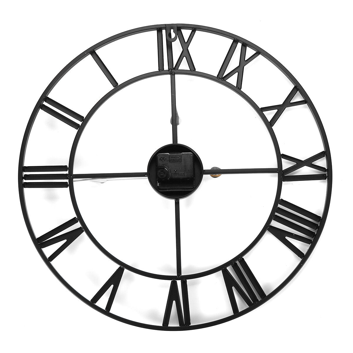Large Skeleton Clock Style Mirroed Wall Clock Shabby Vintage Chic Roman Numerals