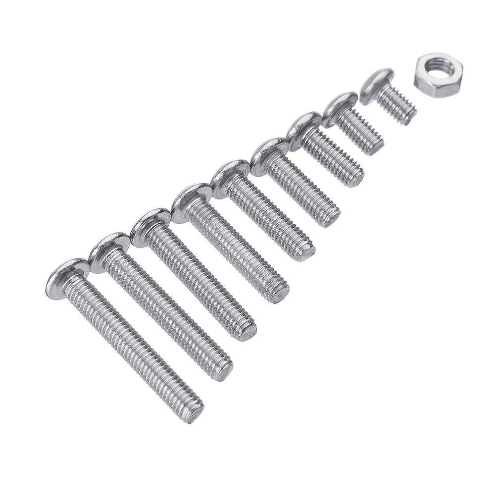 M3SS5 340Pcs M3 A2 Stainless Steel Hexagon Sockets Screw Nuts Assortment Set 5-20mm