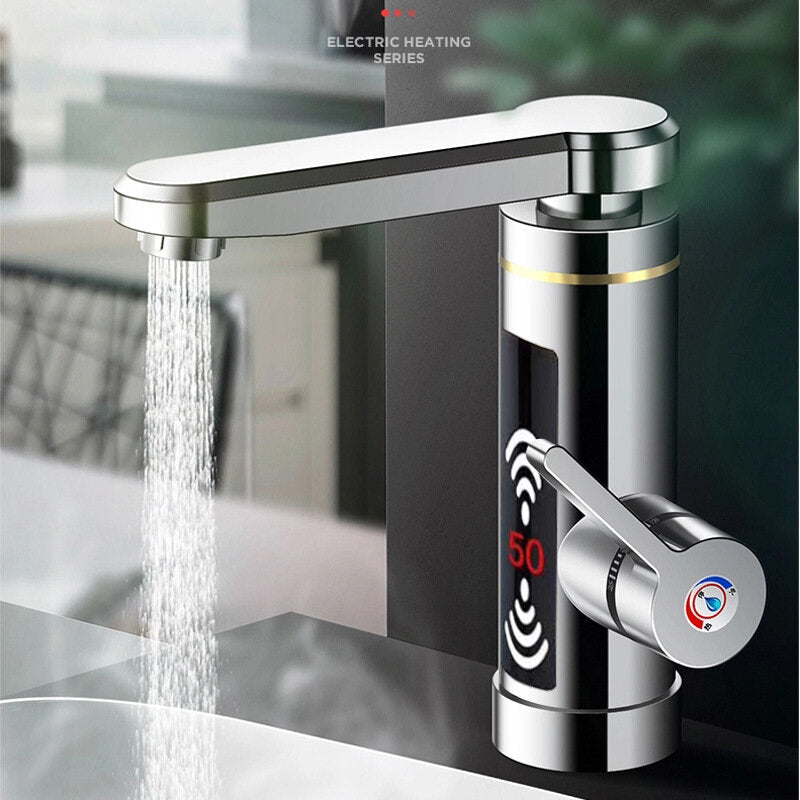 3000W Electric Faucet Heater Water Instant Heating Home Bathroom Kitchen Hot & Cold Mixer Tap LED Display EU Plug