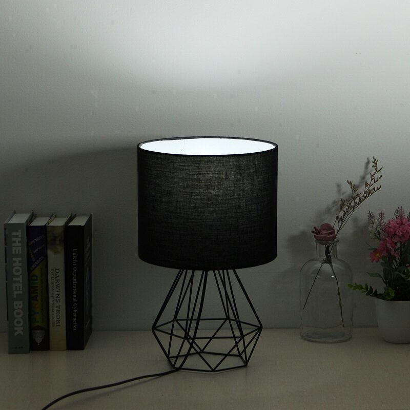 Hollowed Out Modern Living-room Bedroom Bedside Table Lamp Desk Lamp With Shade