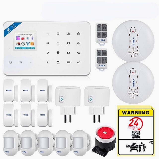 Smart WIFI GSM Security Alarm System Burglar Motion Detector Smoke Door Window Sensor Works with Alexa Home