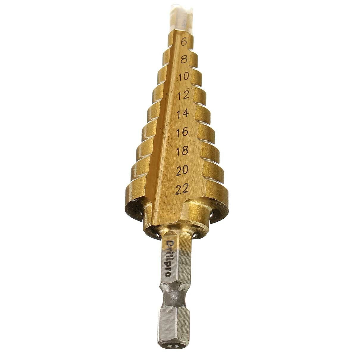 4-22MM Hex Titanium Step Cone Drill Bit Hole Cutter HSS 4241
