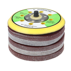 50pcs 125mm 60-240 Grit Sanding Sheet Pad Sandpaper with Attached Air Mill Disc