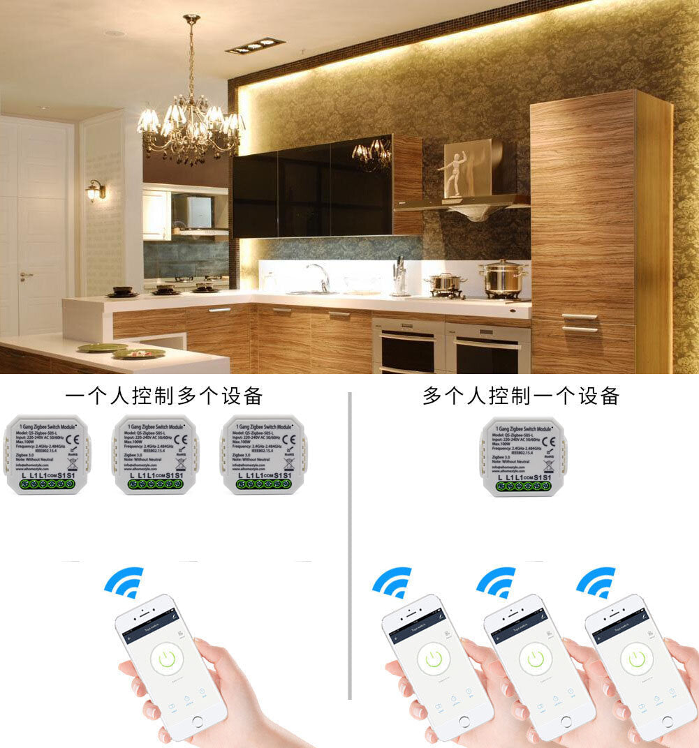 Dimming Switch Smart Home Modification Module without Neutral,220-240V