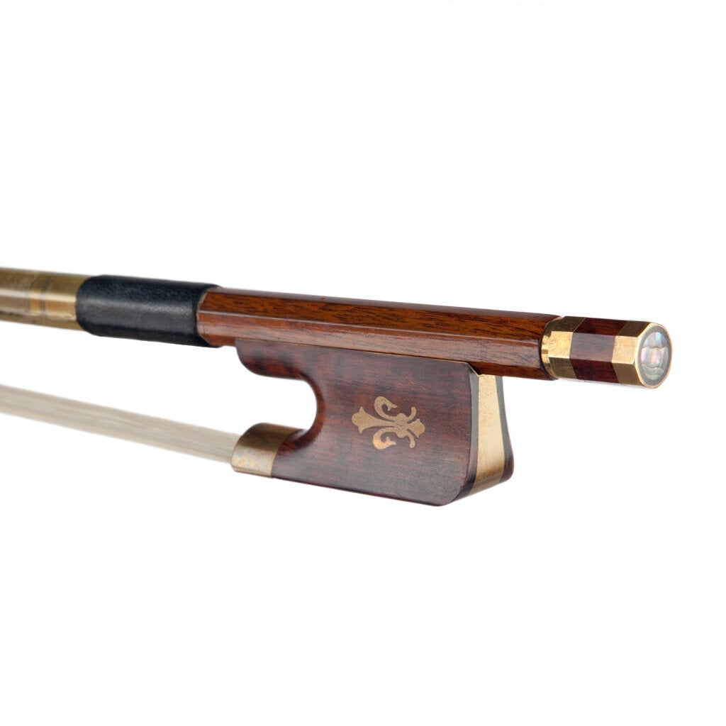 Advanced 4/4 Cello Bow Brazilwood Bow Round Stick AAA Grade White Horsehair Snakewood Frog Handmade Bow