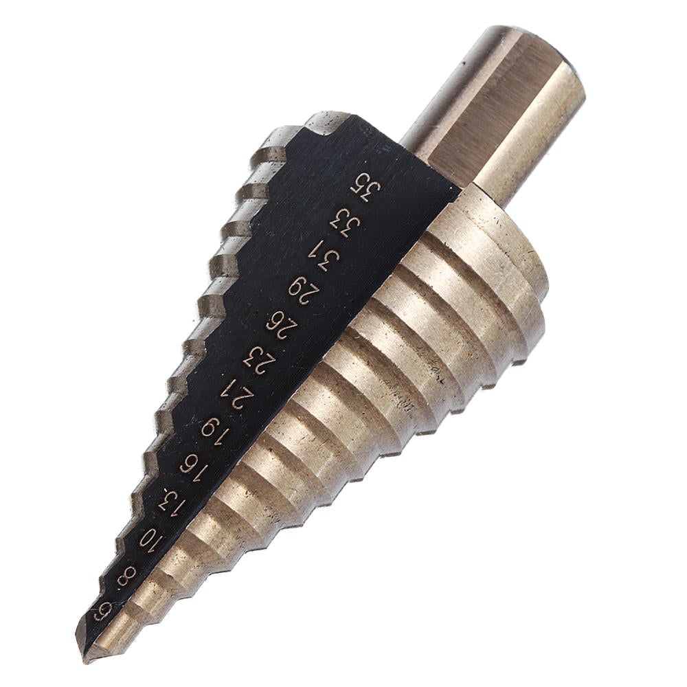 5pcs 4-35mm HSS Step Drill Bit Set Multiple Hole Metric Size with Aluminum Case