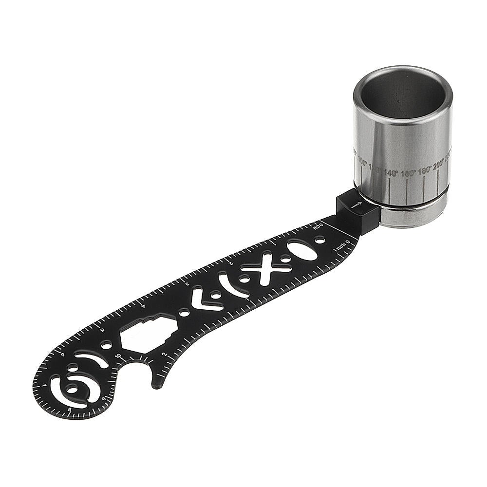 Multi-funtional Drawing Curved Metallic Ruler Mini Compass Protractor Combo Circles Drawing Patterns