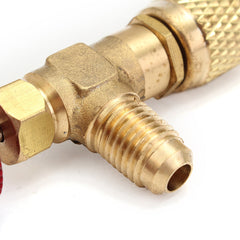 AC Copper Flow Control Valve Adapter 1/4 to 5/16 for Refrigerant Charging Hose