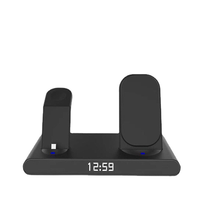 15W 3-in-1 Wireless Charger Quick Charge Clock Wireless Charger Magnetic Stand For Apple Mobile Phone Watch Earphone