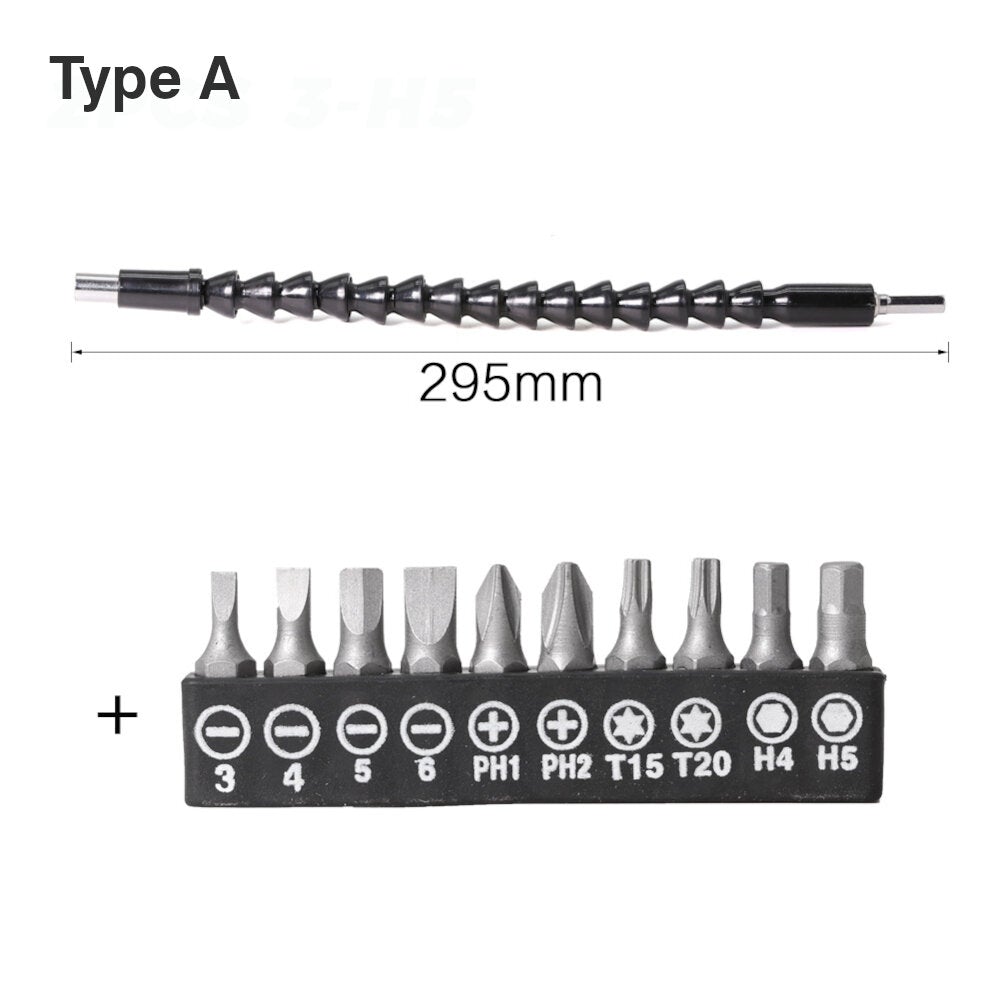 295mm Flexible Shaft Tool Electronics Drill Screwdriver Bit Holder Connect Link Multitul Hex Shank Extension Snake Bit