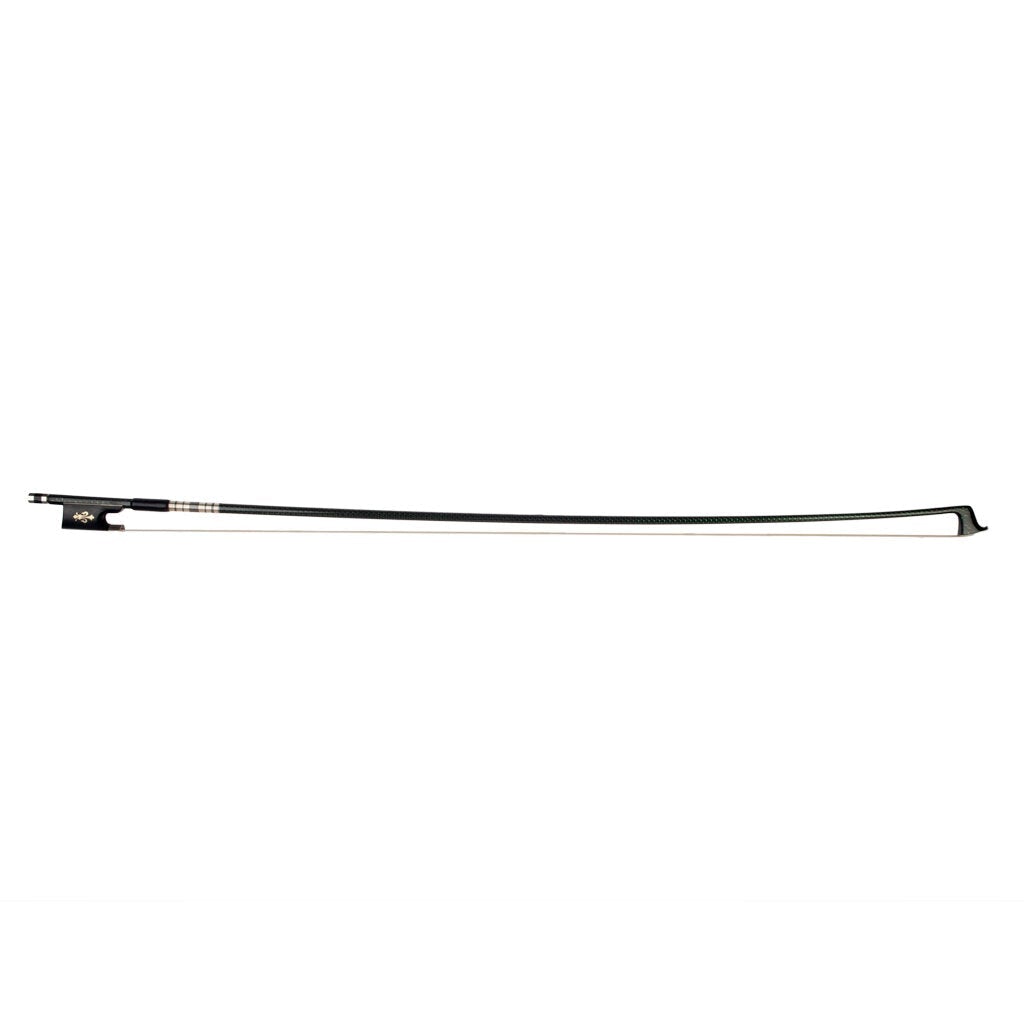 Master 4/4 Carbon Fiber Violin Bow Green Silk Braided Carbon Fiber Stick Cupronickel Mounted Ebony Frog Durable Use