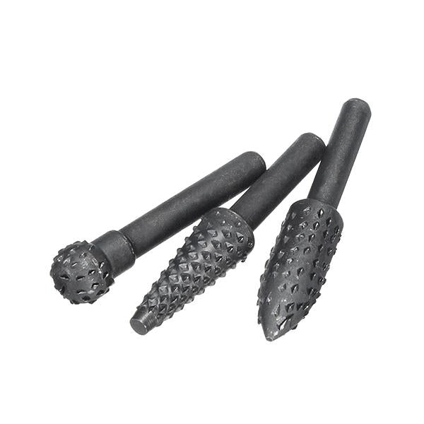 10Pcs Rotary File Rasp Set 6mm Shank Files Burr Cutters Woodworking Carving Bits