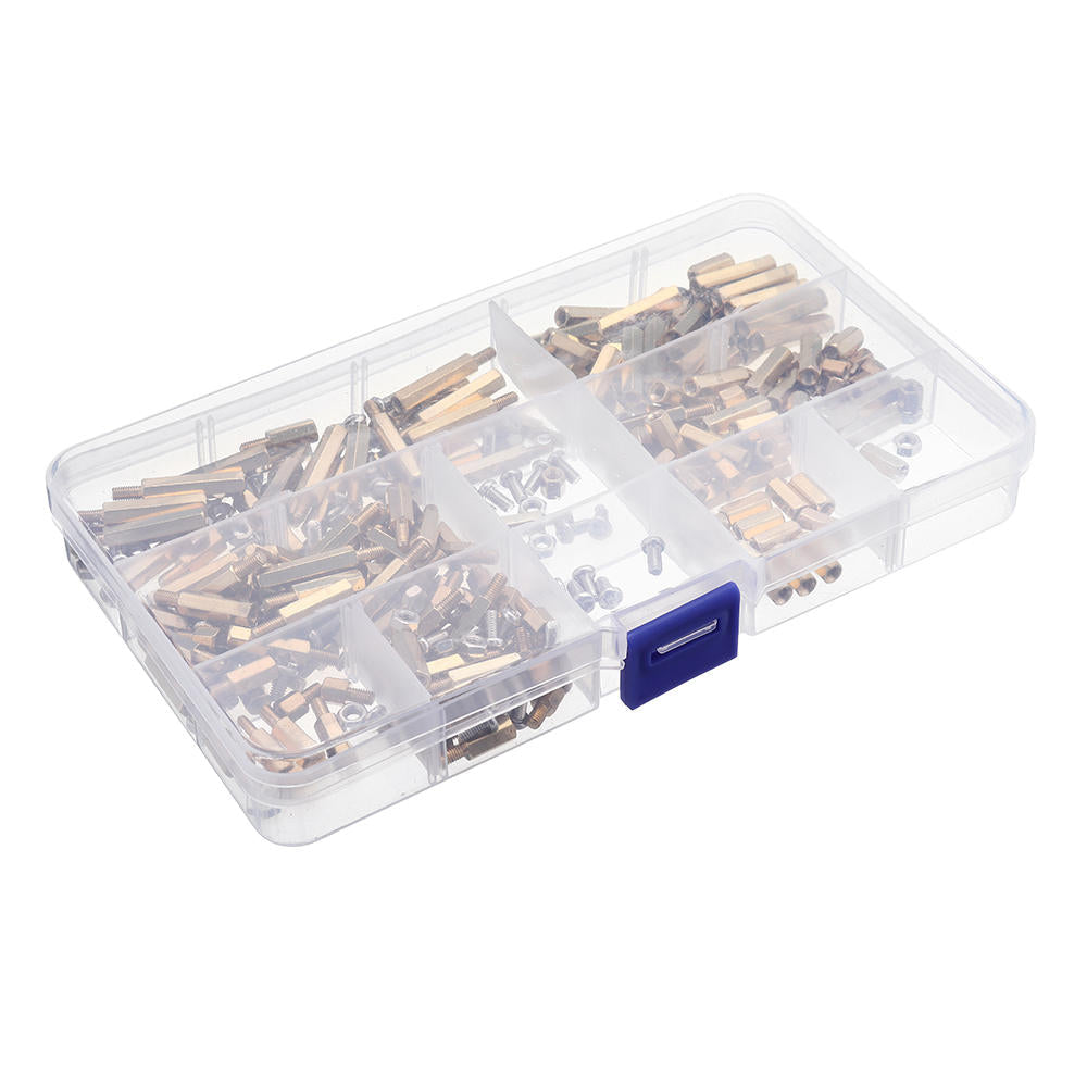 M3BH5 300Pcs M3 Brass Hex Column Standoff Support Spacer Pillar For PCB Board Screw Nut Assortment Set