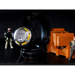 Gaming Headset USB Jack 7.1 Channel 40mm Sound Unit LED Light Lightweight Gaming Headphone with Noise-canceling Mic for PS4 Computer PC Gamer